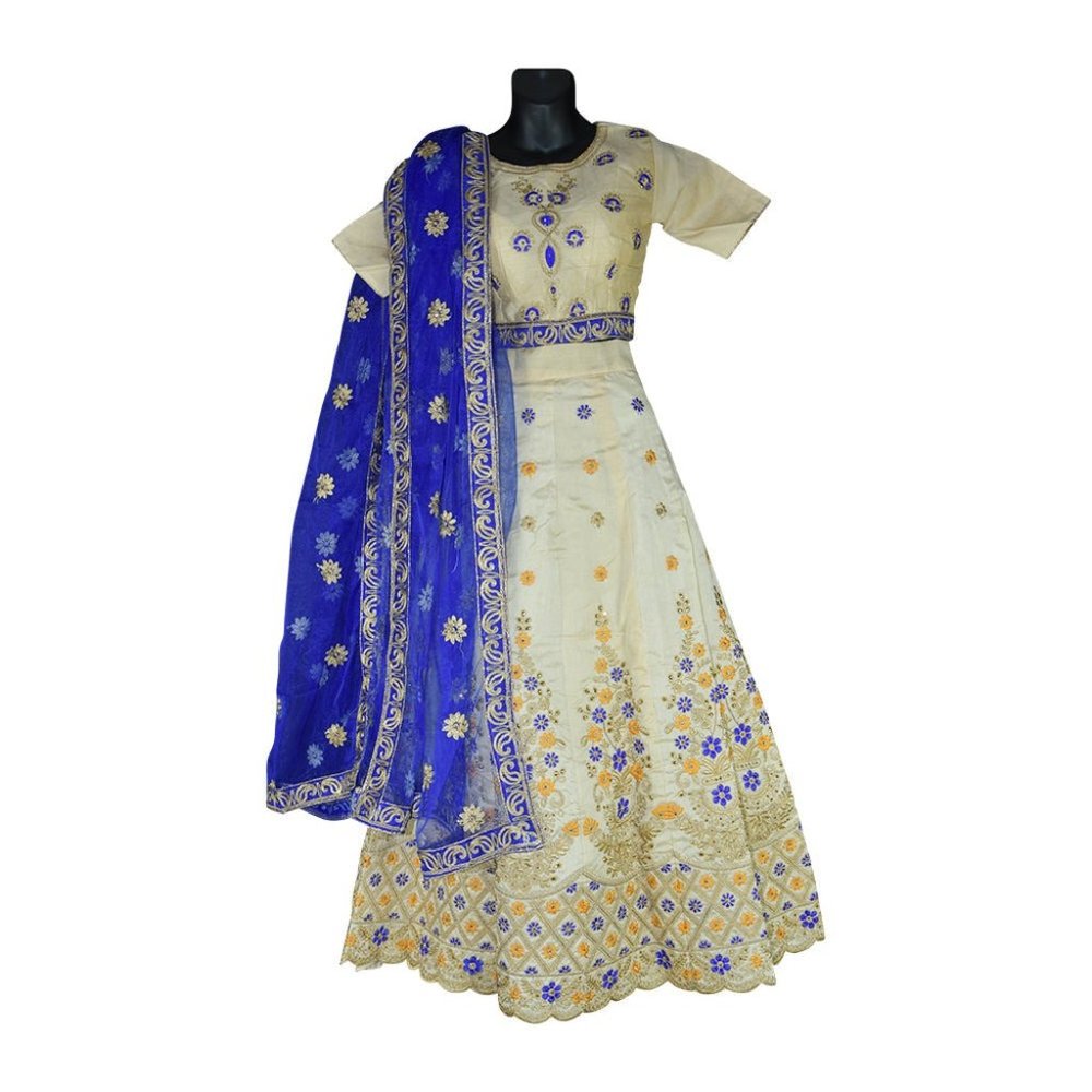 Beige Embroidered lehenga with intricate details